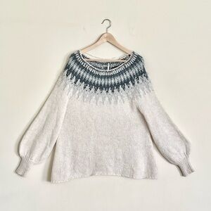 Free People Baltic Fairisle Pullover Wool Blend Sweater Women’s size Large